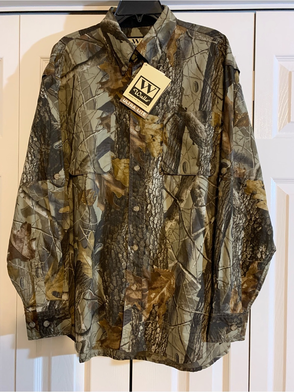 Walls Men's Realtree-Style Olive & Brown Camo Button Shirt Jacket